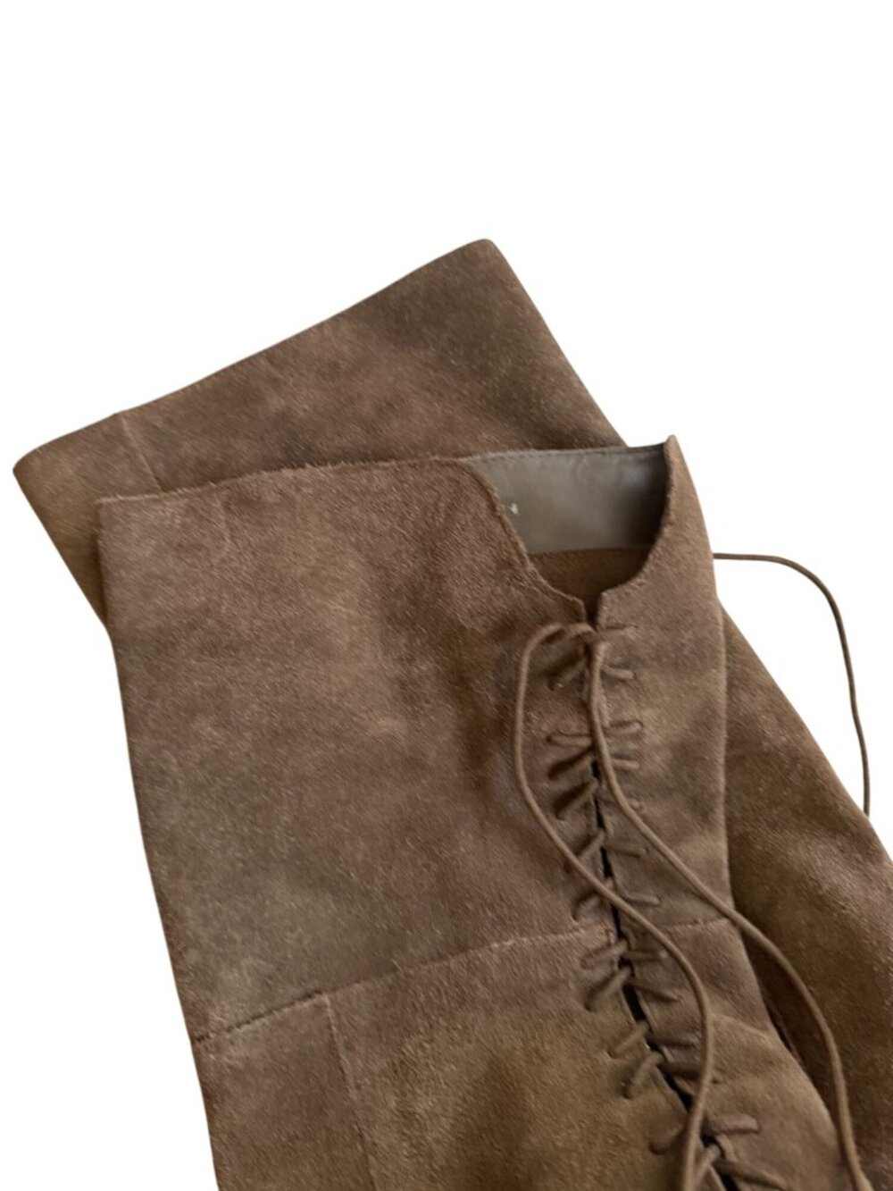 ALDO Brown Sueded Knee High Laceup Boots Size US 7 - Picture 2 of 8